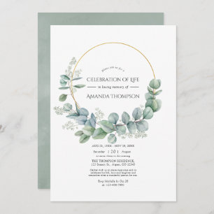 Invitation Silver Sage Eucalyptus Célébration de la vie Photo