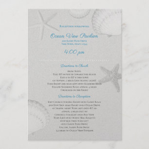 Invitation Silver Seashells Détails de réception Mariage