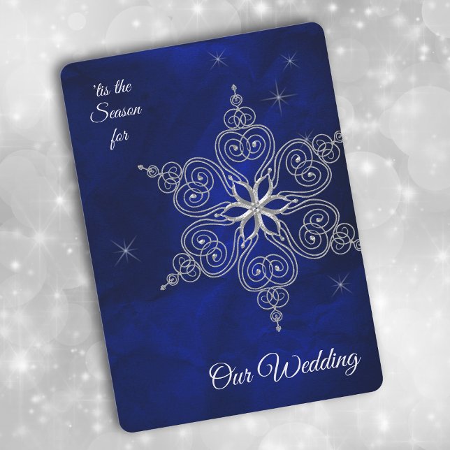 Invitation Silver Star Snowflake Winter Sky Mariage (Créateur téléchargé)