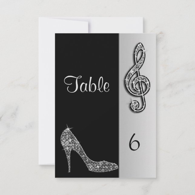 Invitation Silver Stiletto & Clé de Sol (Dos)