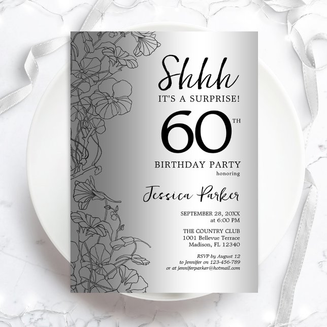 Invitation Silver Surprise 60e anniversaire (Créateur téléchargé)