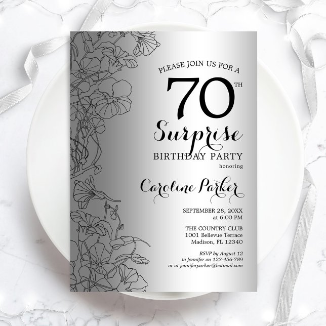 Invitation Silver Surprise 70e anniversaire (Créateur téléchargé)
