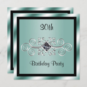Invitation Silver Swirls & Diamond 30e anniversaire