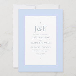 Invitation Silver tendance, bleu Icy et Mariage Lilac