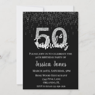 Invitation SilverGlitter 50 & Fabuleux Cinquante Anniversaire