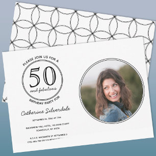 Invitation Simple 50 et fabuleux fête d'anniversaire de la ph