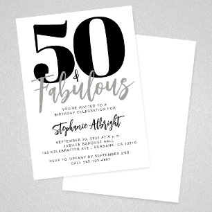 Invitation Simple 50 et Fabuleux Script Fête d'anniversaire 5