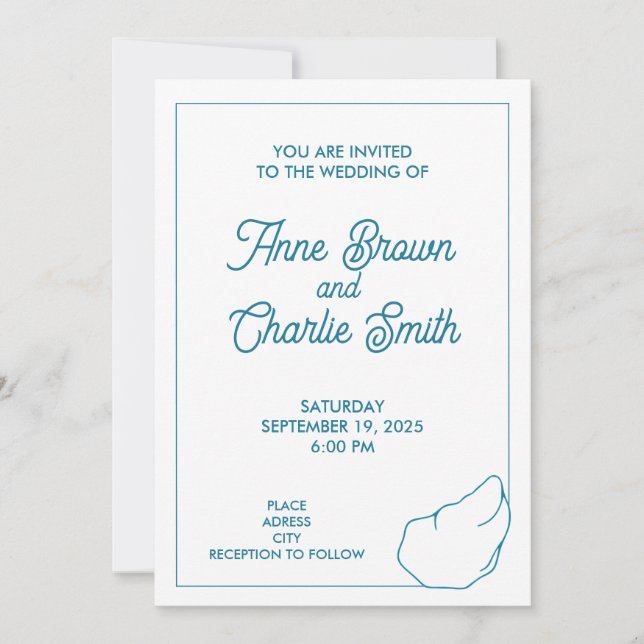 Invitation simple à huîtres dans les pays bas (Devant)