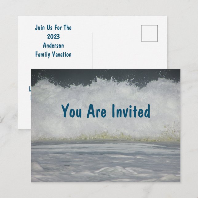 Invitation simple à un rassemblement de vacances à (Devant / Derrière)