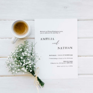 Invitation Simple and modern contemporary photo wedding