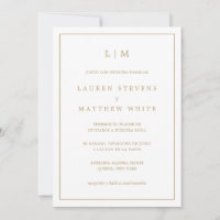 Simple Antique Or Monogramme Mariage élégant