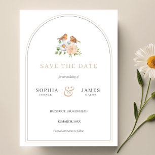 Invitation Simple arche amour oiseaux enregistrer l'invitatio