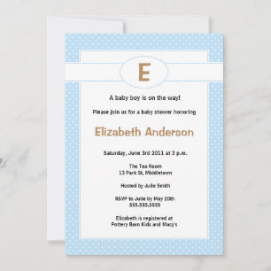 Invitation simple au Baby shower Monogramme - Garç