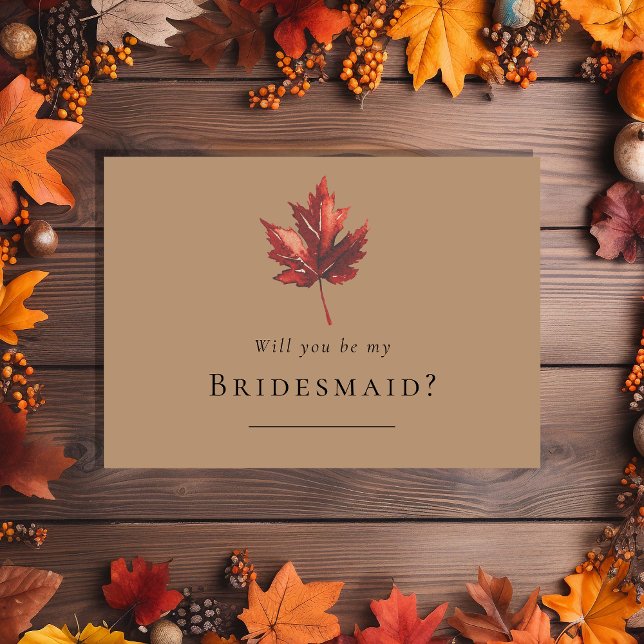 Invitation Simple Automne Terracotta Mariage Bridesmaid Propo (Créateur téléchargé)