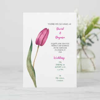 Invitation simple avec fleur de tulipe