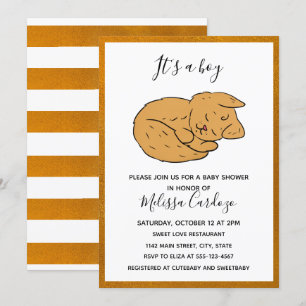 Invitation simple Baby shower de dessin animé anim
