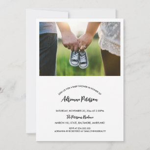 Invitation Simple Baby shower photo en couple