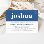 Invitation SIMPLE BAR MITZVAH cool moderne étoile juive marin<br><div class="desc">Un design simple et tendance pour les INVITATIONS MITZVAH BAR de votre enfant. Wow vos amis et votre famille avec ce petit nombre ; DSetup en tant que modèle il est simple pour vous d'ajouter vos propres détails, d'ajouter votre photo ou d'appuyer sur le bouton personnaliser et vous pouvez ajouter...</div>