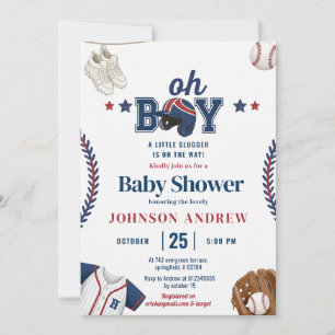 Invitation Simple Batteur de Baseball Personnel En Route