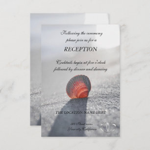 Invitation Simple Beach Seashell, Réception Coeur