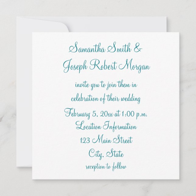 Invitation Simple Biscay Bay et Mariage blanc (Devant)