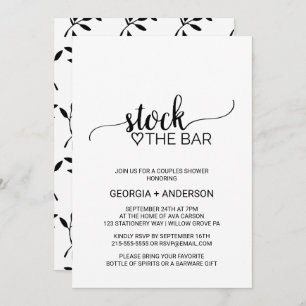 Invitation Simple Black Calligraphie Stock de la barre