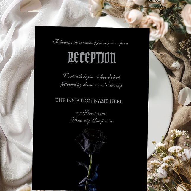 Invitation Simple Black Roses gothique  (Créateur téléchargé)