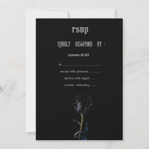 Invitation Simple Black Roses gothique RSVP