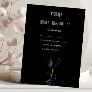 Invitation Simple Black Roses gothique RSVP