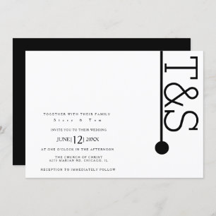 Invitation Simple Black White Typographie Line Bold Mariage