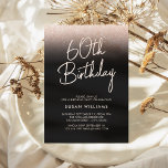 Invitation Simple Blush Pink Chic Moderne 60e anniversaire<br><div class="desc">Simple Blush Pink Chic Moderne 60e anniversaire. Comprend un script de calligraphie élégant et un design de typographie minimaliste.</div>