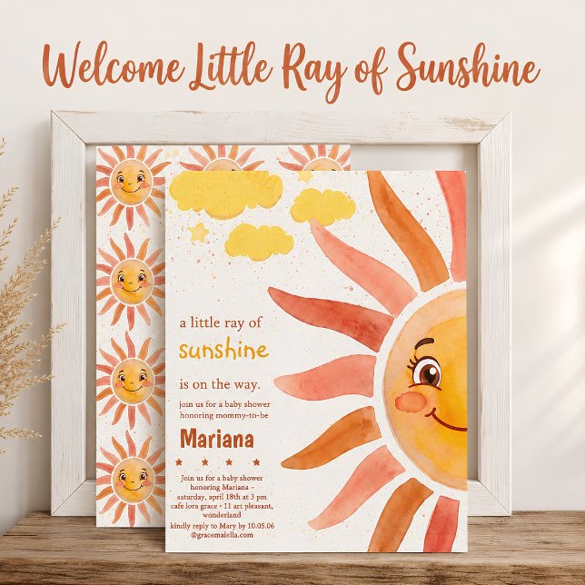 Invitation Simple Bohème vous êtes mon soleil shower bébé (Créateur téléchargé)