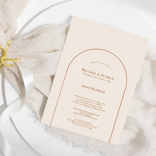 Invitation Simple Boho Arch ivoire Bridal Brunch et Bubbly