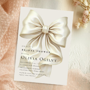 Invitation Simple Boho Elegant Crème d'ivoire Fête des mariée