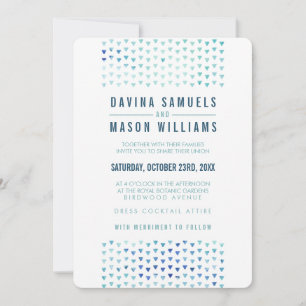 Invitation SIMPLE BOHO MARIAGE triangle moderne motif bleu 