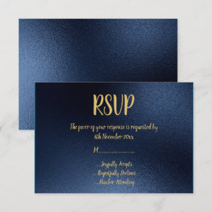 Invitation Simple Bordure Marine Or Toutes Occassions RSVP