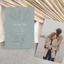 Simple Botanique Stem Green Wedding Enregistrer la