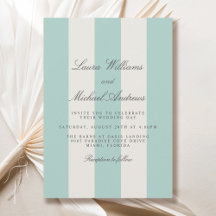 Simple Cabana Rayures Mariage Teal Pale