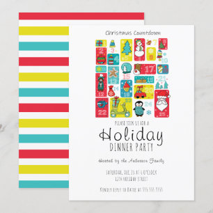 Invitation Simple Calendrier de l'avènement Dîner férié