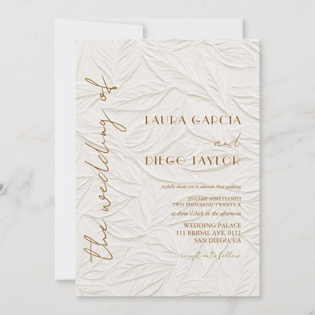 Invitation Simple Calligraphie Mariage Timeless (Devant)