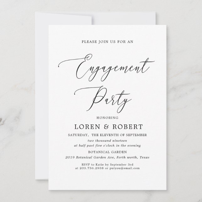 Invitation Simple calligraphie Rustique (Devant)