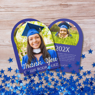 Invitation Simple Calligraphy Photo Graduation Thank You