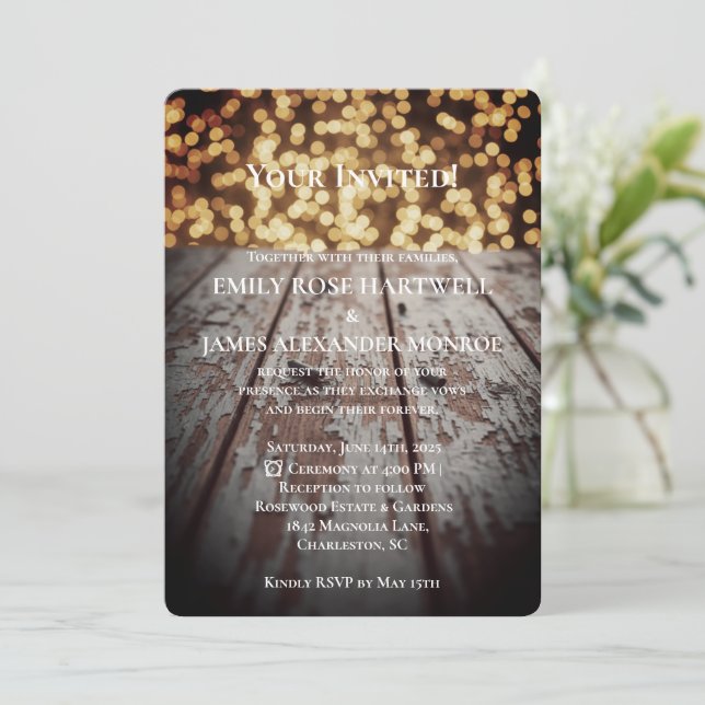 Invitation Simple Campagne Rustique (Debout devant)