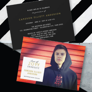 Invitation Simple Carré Minimaliste Photo Fête de Remise des