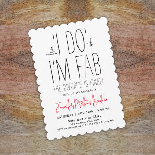 Invitation Simple Chic Black Et Blanc Divorce Party Typo