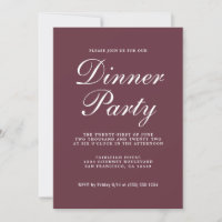 Simple Chic Calligraphie Burgundy Diner Party