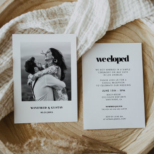 Invitation Simple, chic et élégant Elopement photo d'accueil