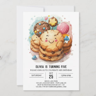 Invitation Simple Chic Happy Cookies Anniversaire