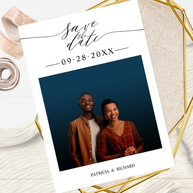 Invitation Simple Chic Mariage Enregistrer La Date Photo (Créateur téléchargé)
