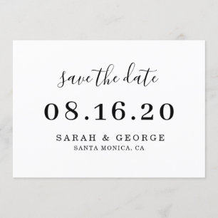 Invitation Simple Chic minimaliste Enregistrer la date